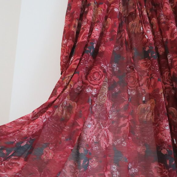 INTIMATELY FREE PEOPLE Away With Me Floral Lounge House Robe Sheer Boho Sz M/L - Picture 12 of 16